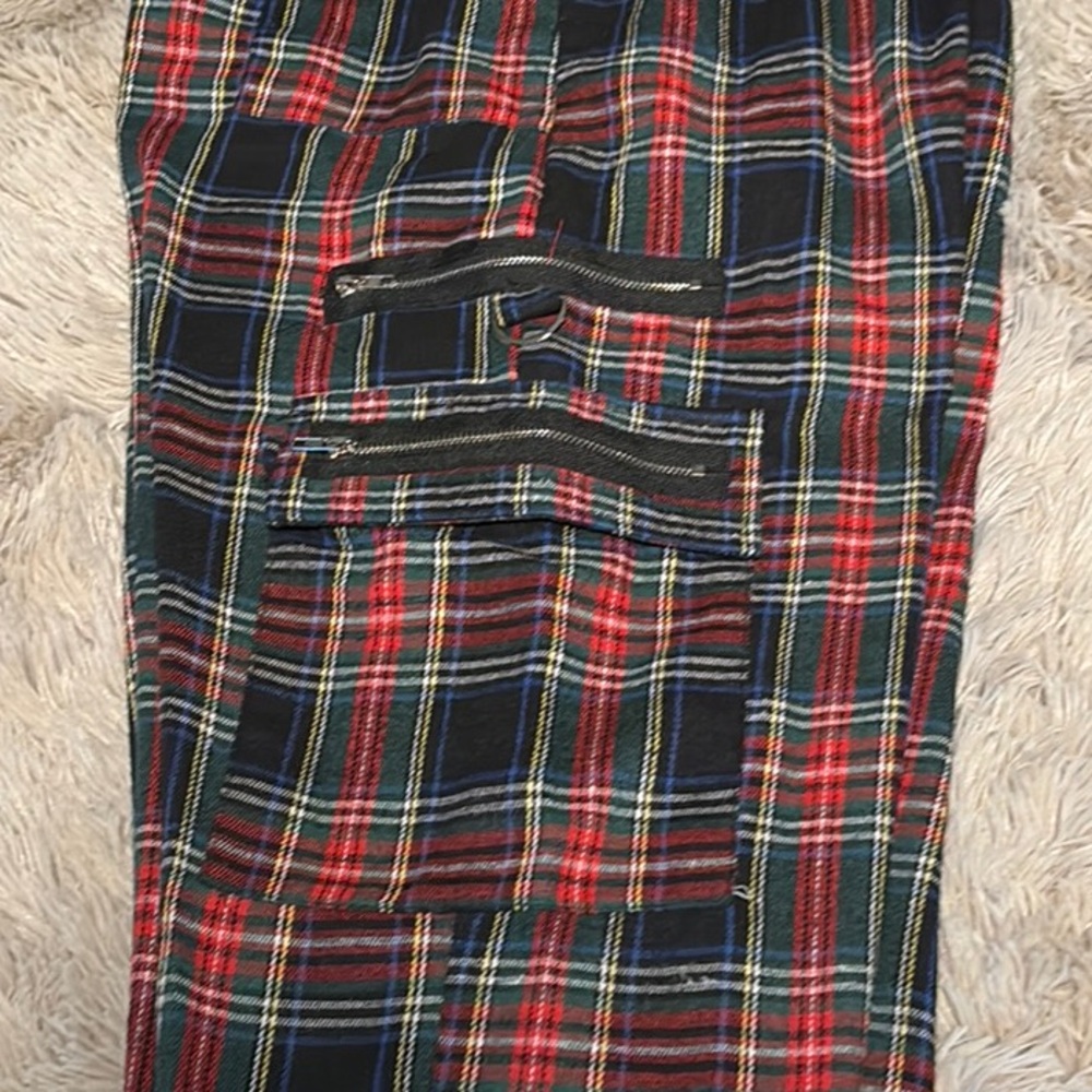 Romwe Plaid Pants - Red, Green, and Black - Picture 3 of 3